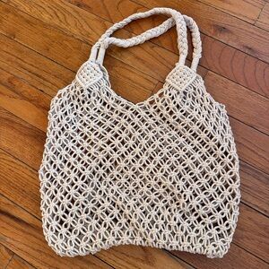 Elegant Cream Woven Tote Bag